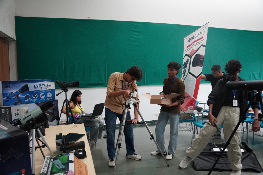 Students Assembling Telescopes